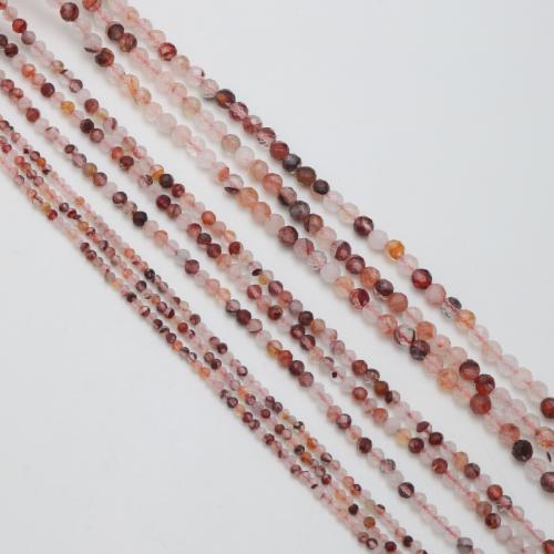Gemstone Jewelry Beads Red Marble Glue Stone Round DIY & faceted Sold By Strand