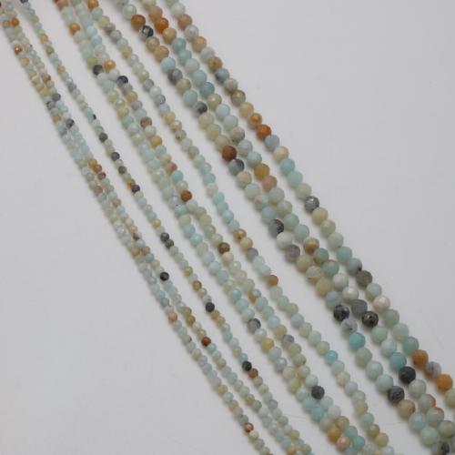 Gemstone Jewelry Beads ​Amazonite​ Round DIY & faceted Sold By Strand