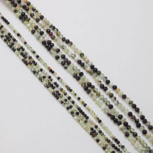 Gemstone Jewelry Beads Natural Prehnite Round DIY & faceted Sold By Strand