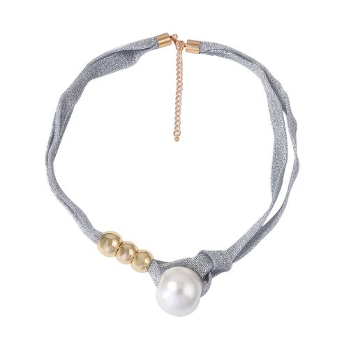 Cink Alloy nakit ogrlice, s Plastična Pearl, pozlaćen, modni nakit & za žene, Prodano Per Približno 22.8 inčni Strand