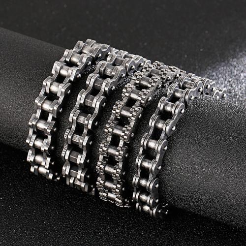 Titanium armbanden, Titanium Staal, plated, mode sieraden & verschillende stijlen voor de keuze & voor de mens & zwart maken, meer kleuren voor de keuze, 12mm, Per verkocht Ca 23 cm Strand