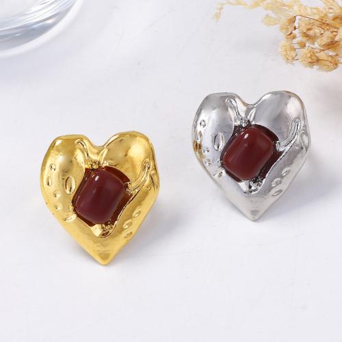 Edelstein Fingerring, Zinklegierung, mit Rubin, goldfarben plattiert, Modeschmuck & einstellbar & für Frau, keine, verkauft von PC