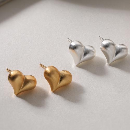 Latão Brinco, cobre, Coração, banhado, joias de moda & para mulher, Mais cores pare escolha, níquel, chumbo e cádmio livre, 12x10mm, vendido por par