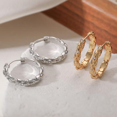 Terningformet Zirkon Micro Pave Messing Øreringe, forgyldt, mode smykker & for kvinde & med cubic zirconia, flere farver til valg, nikkel, bly & cadmium fri, 23x22mm, Solgt af par