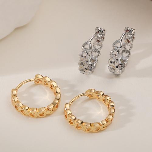 Pendiente de aro del aro de latón, metal, chapado, Joyería & para mujer & hueco, más colores para la opción, libre de níquel, plomo & cadmio, 18x17mm, Vendido por Par