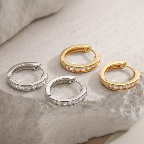 Kubni cirkonij Micro Pave Brass naušnica, Mesing, pozlaćen, modni nakit & micro utrti kubni cirkonij & za žene, više boja za izbor, nikal, olovo i kadmij besplatno, 3x16mm, Prodano By par