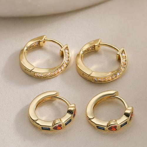 Mesing maženja Hoop naušnica, pozlaćen, modni nakit & različitih stilova za izbor & micro utrti kubni cirkonij & za žene, više boja za izbor, nikal, olovo i kadmij besplatno, Prodano By par