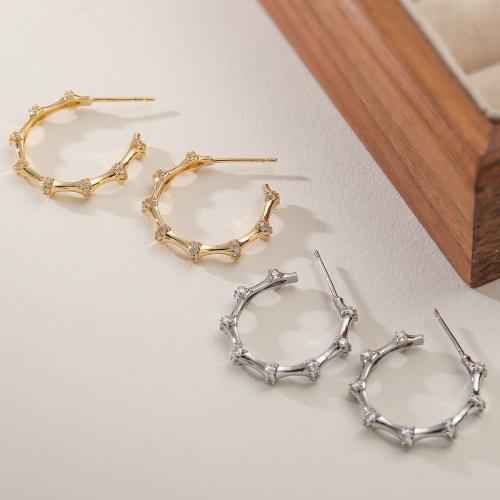 Mesing klinac naunica, pozlaćen, modni nakit & micro utrti kubni cirkonij & za žene, više boja za izbor, nikal, olovo i kadmij besplatno, 25x24mm, Prodano By par