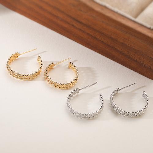 Kubni cirkonij Micro Pave Brass naušnica, Mesing, pozlaćen, modni nakit & micro utrti kubni cirkonij & za žene, više boja za izbor, nikal, olovo i kadmij besplatno, 4x22mm, Prodano By par