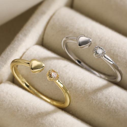 キュービックジルコンマイクロパヴェブラスリング, 銅, メッキ, ファッションジュエリー & 調節の可能性がある & マイクロパヴェジルコニア & 女性用, 無色, ニッケル、鉛、カドミウムフリー, 売り手 パソコン