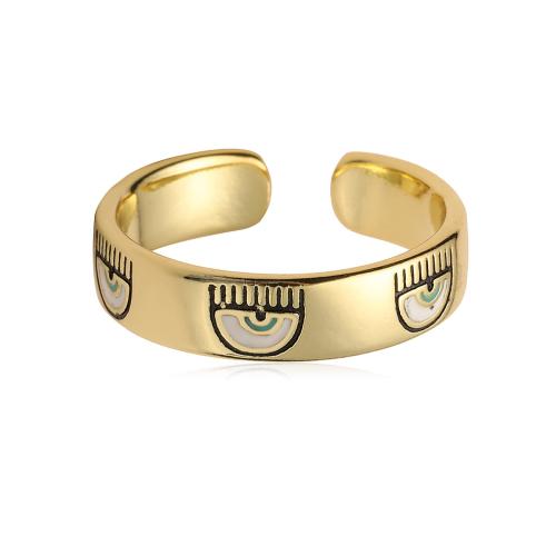 Prsten mjedenog prsta, Mesing, real pozlatom, modni nakit & prilagodljiv & za žene & emajl, nikal, olovo i kadmij besplatno, 5mm, Prodano By PC