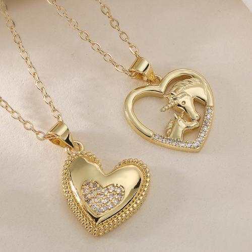 Cubic Cirkon Micro Pave Brass Ogrlica, Mesing, pozlaćen, modni nakit & prilagodljiv & različitih stilova za izbor & micro utrti kubni cirkonij & za žene, više boja za izbor, nikal, olovo i kadmij besplatno, Prodano Per Približno 45 cm Strand