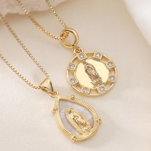 Cubic Cirkon Micro Pave Brass Ogrlica, Mesing, real pozlatom, modni nakit & prilagodljiv & različitih stilova za izbor & micro utrti kubni cirkonij & za žene, više boja za izbor, nikal, olovo i kadmij besplatno, Prodano Per Približno 45 cm Strand