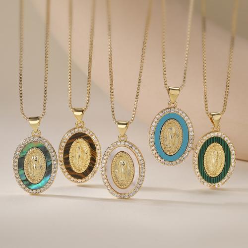 Cubic Cirkon Micro Pave Brass Ogrlica, Mesing, real pozlatom, modni nakit & prilagodljiv & micro utrti kubni cirkonij & za žene, više boja za izbor, nikal, olovo i kadmij besplatno, Prodano Per Približno 45 cm Strand