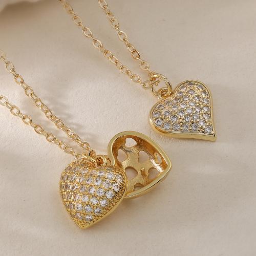 Cubic Cirkon Micro Pave Brass Ogrlica, Mesing, real pozlatom, modni nakit & prilagodljiv & različitih stilova za izbor & micro utrti kubni cirkonij & za žene, više boja za izbor, nikal, olovo i kadmij besplatno, Prodano Per Približno 45 cm Strand