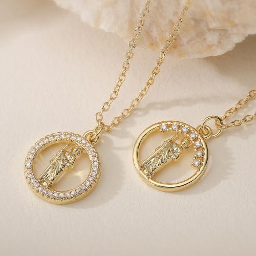 Cubic Cirkon Micro Pave Brass Ogrlica, Mesing, real pozlatom, modni nakit & prilagodljiv & različitih stilova za izbor & micro utrti kubni cirkonij & za žene, više boja za izbor, nikal, olovo i kadmij besplatno, Prodano Per Približno 45 cm Strand