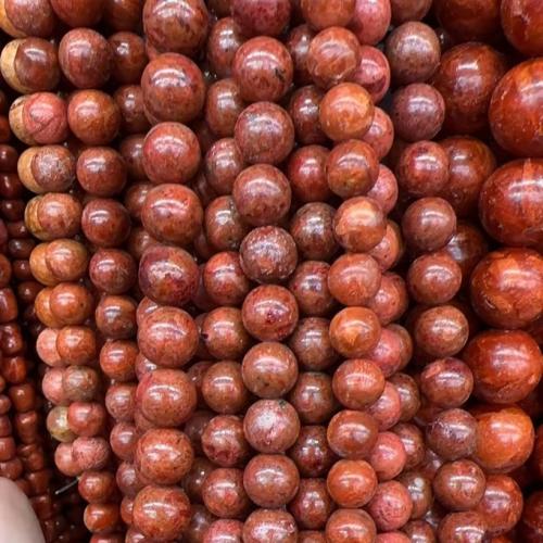 Abalorios de Coral, Esférico, Bricolaje & diverso tamaño para la opción, Rojo, Vendido para aproximado 38 cm Sarta