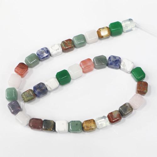 Mješoviti Gemstone perle, Dragi kamen, Trg, uglađen, možete DIY & različiti materijali za izbor, 12x10x10mm, Rupa:Približno 1.2-1mm, Približno 33računala/Strand, Prodano By Strand