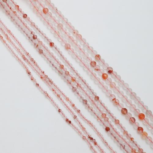 Gemstone Jewelry Beads Red Marble Glue Stone Round DIY & faceted Sold By Strand