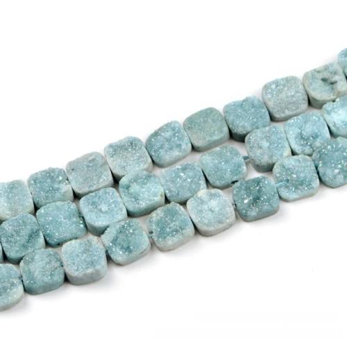 Naturlig Ice Quartz Agate perler, Square, du kan DIY, flere farver til valg, 14mm, 16pc'er/Strand, Solgt Per 200 mm Strand