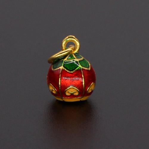 Zinc Alloy Enamel Pendants Fruit matte gold color plated DIY Sold By PC