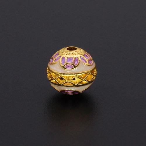 Zinc Alloy Spacer perler, Runde, du kan DIY & emalje, flere farver til valg, 10mm, Hole:Ca. 2mm, Solgt af PC