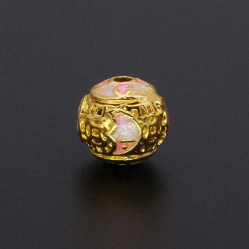 Zinc Alloy Spacer perler, Runde, du kan DIY & emalje, flere farver til valg, 10mm, Hole:Ca. 2mm, Solgt af PC