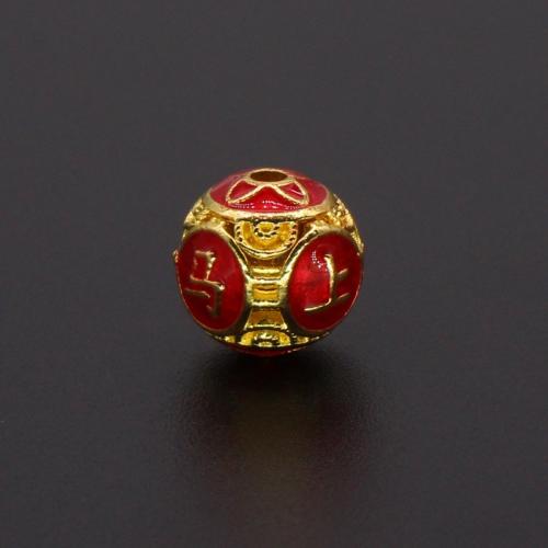 Zinc Alloy Spacer perler, Runde, du kan DIY & emalje, 10mm, Hole:Ca. 1.8mm, Solgt af PC