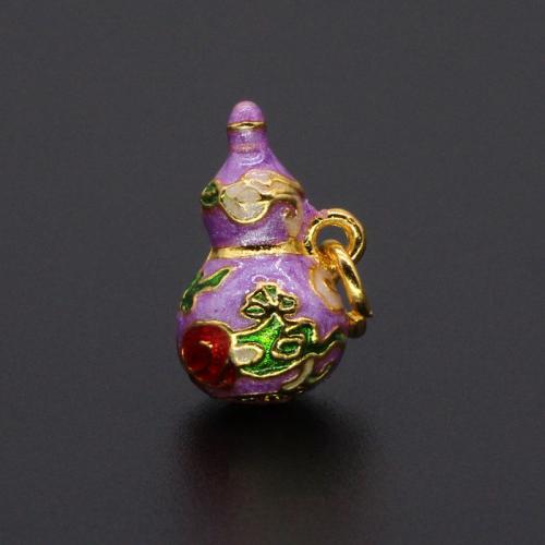 Zinc Alloy Enamel Pendants Calabash matte gold color plated DIY Sold By PC