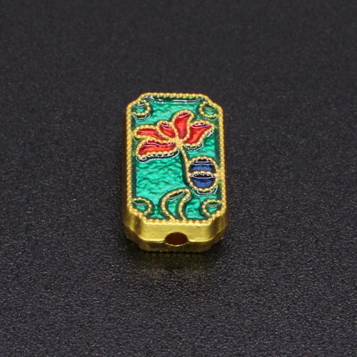 Zinc Alloy Spacer perler, du kan DIY & med blomstermønster & emalje, 13x7mm, Hole:Ca. 1.2mm, Solgt af PC