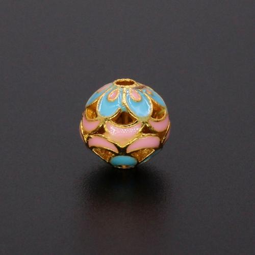 Zinc Alloy Spacer perler, Runde, du kan DIY & emalje & hule, flere farver til valg, 10mm, Hole:Ca. 2mm, Solgt af PC