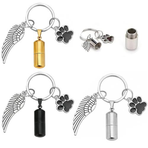 304 rustfrit stål Key Chain, forgyldt, Bærbare & emalje, flere farver til valg, 62mm, Solgt af PC