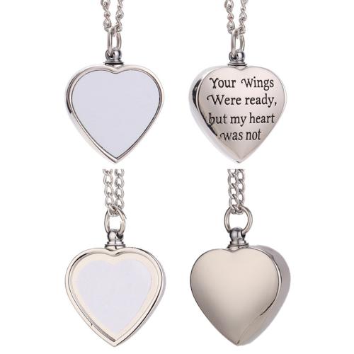 liga de zinco Colar de Caixão Cinerário, Coração, unissex & Vario tipos a sua escolha, comprimento Aprox 70 cm, vendido por PC