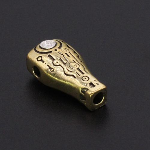 3 Hul Guru perler, Zinc Alloy, med Xingyue Bodhi, antik guld farve forgyldt, du kan DIY, 20x12mm, Solgt af PC