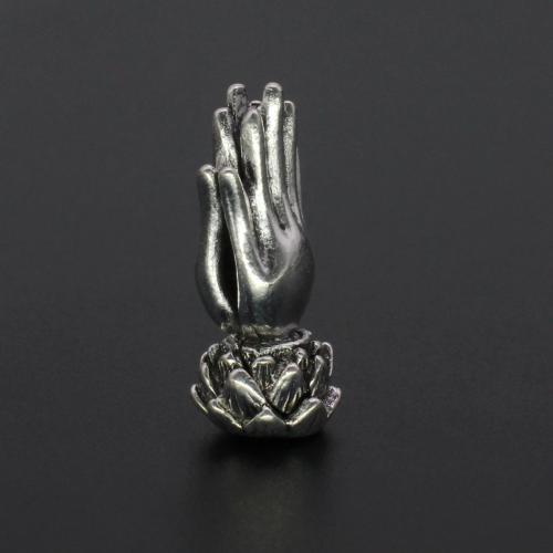 Zinc Alloy Spacer perler, Hand, antik sølv farve forgyldt, du kan DIY, 26x12mm, Solgt af PC