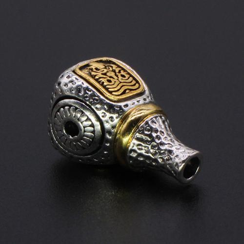 3 Hul Guru perler, Zinc Alloy, forgyldt, Vintage & du kan DIY, 20x12mm, Hole:Ca. 1.5mm, Solgt af PC