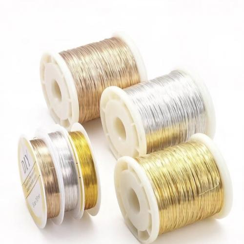 Messing Wire, forgyldt, du kan DIY & forskellig størrelse for valg, flere farver til valg, Solgt af G