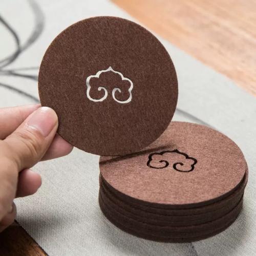 Filt Cup Pad, Runde, anti-skoldning & forskellig størrelse for valg & forskellige design til valg & hule, Solgt af PC