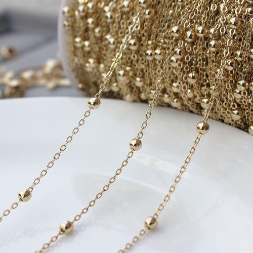 Brass Beading Chains gold color plated DIY & oval chain Sold By m