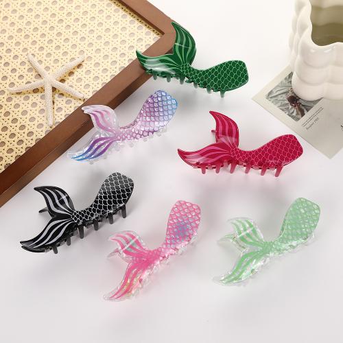 Acetate Hair Claw Clip Mermaid tail plated fashion jewelry & for woman 130mm Sold By PC