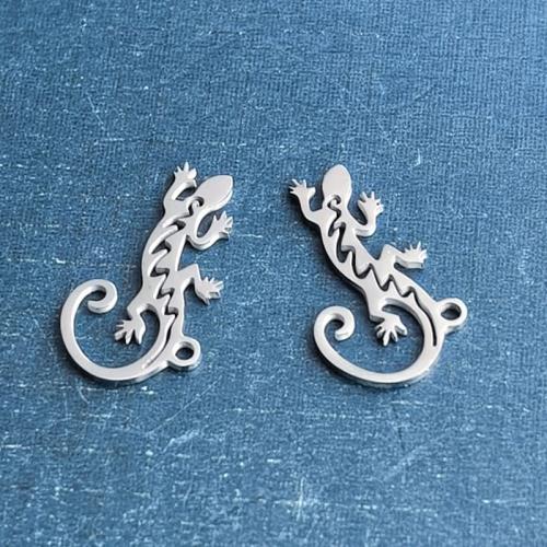 Pendentifs en titane, Acier titane, gecko, Placage, DIY & creux, plus de couleurs à choisir, 12x20x1.20mm, Vendu par PC