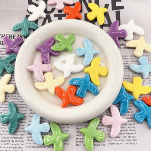 Porzellan Schmuckperlen, Taube, DIY, keine, 43.50x33.50x9.50mm, 100PCs/Tasche, verkauft von Tasche