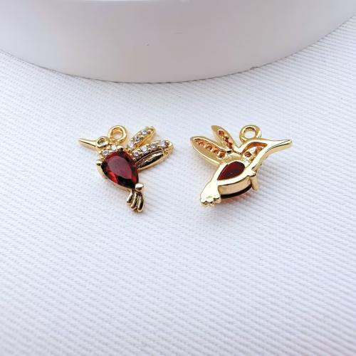 Crystal Vedhæng, Messing, med Krystal, forgyldt, du kan DIY & forskellige stilarter for valg, Solgt af PC