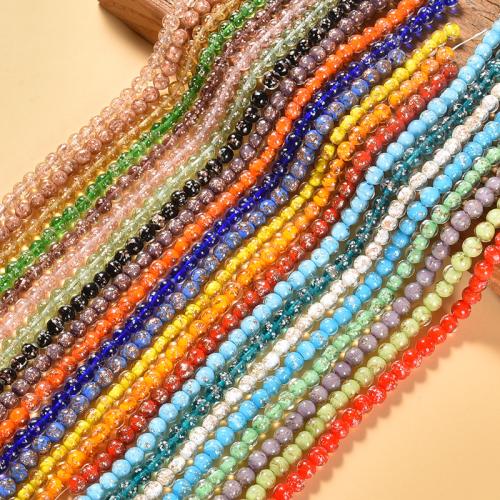 Gold Sand Lampwork Beads Round DIY & luminated Sold By PC