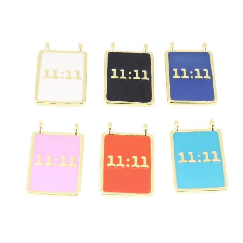 Brass Korut Riipukset, Messinki, Suorakulmio, kullan väri kullattu, tee-se-itse & emali, enemmän värejä valinta, 19x12x3mm, Myymät PC