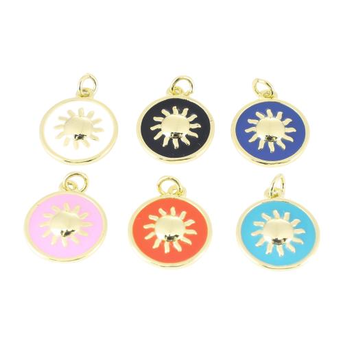 Žalvaris Papuošalai Pakabukai, Žalvarinis, Butas Round, aukso spalva padengtas, Pasidaryk pats & emalė, daugiau spalvų pasirinkimas, 18x13x2mm, Pardavė PC