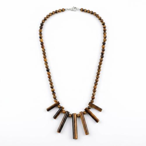 Gemstone Necklace fashion jewelry & Unisex beads size 6-7mm 6-8*25-46mm Length Approx 45 cm Sold By PC