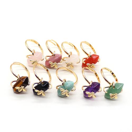 Brangakmenis Cuff Finger Ring, su 304 Nerūdijantis plienas, aukso spalva padengtas, įvairios medžiagos pasirinkimas & unisex, 19x30mm, Dydis:7.5, Pardavė PC