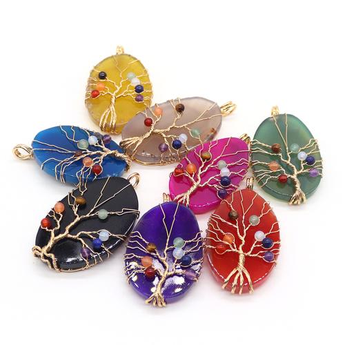 Ciondoli gioielli in Agata, agate, with ottone, Irregolare, placcato color oro, DIY, nessuno, 36x62x8mm, Venduto da PC