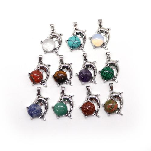 Bijoux Pendentifs en pierres gemmes, pierre gemme, avec laiton, Baleine, Placage, DIY & différents matériaux pour le choix, 22x25x7mm, Vendu par PC